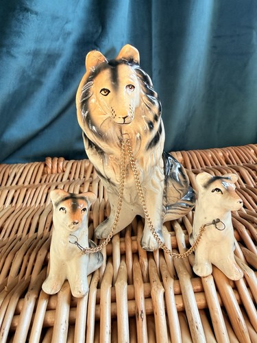 Vintage ceramic collie dog - vintage,