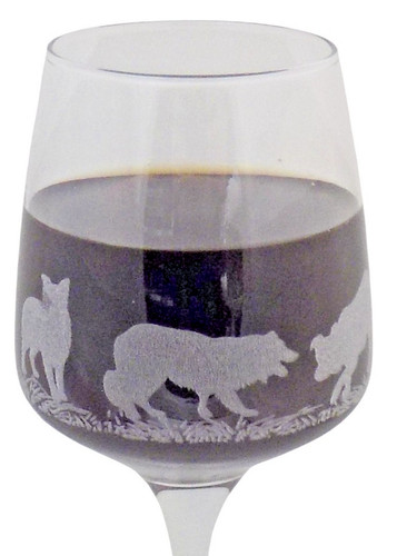 Engraved border collie wine - engraved, collie'