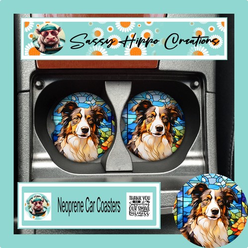 Car coasters collie - car,