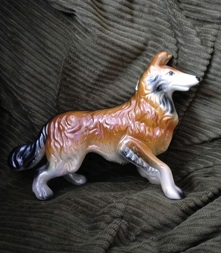 Vintage italian ceramic collie - italian,